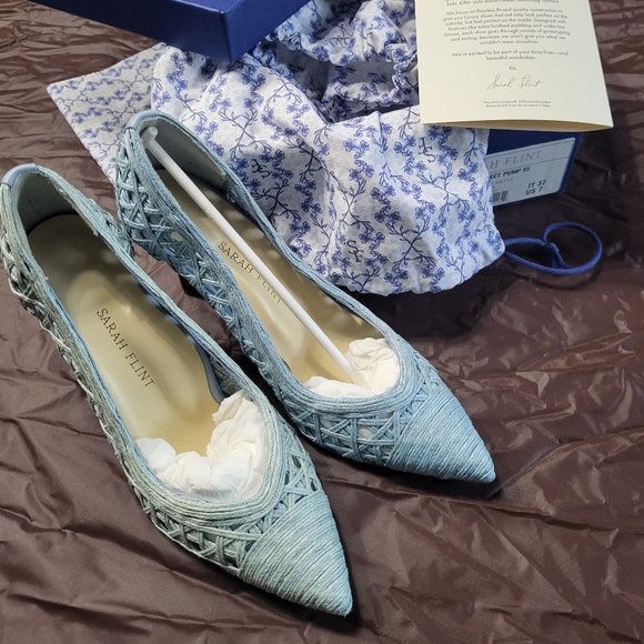Sarah Flint | Shoes | Sarah Flint Raffia Seafoam 85 Pump  Sarah Flint Raffia Seafoam 85 Pump Size 37 *LIMITED EDITION*